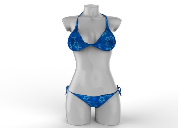 sexy blue bikini 3d obj
