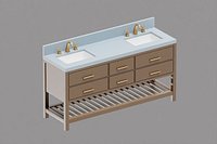 Modern Double Sink Bathroom Vanity Cabinet