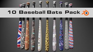 3D Baseball bats pack of 10