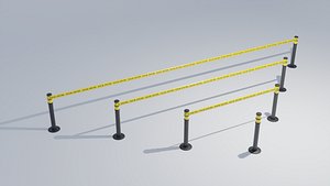 Police Tape Barrier with Multiple Lengths 4K Low-poly