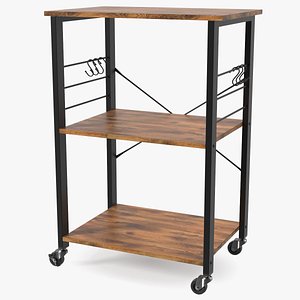 3D Drew Wood Kitchen Cart