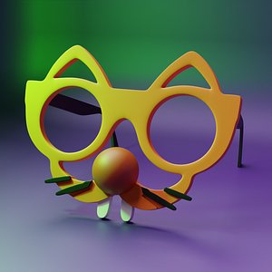 cat glass 3D model