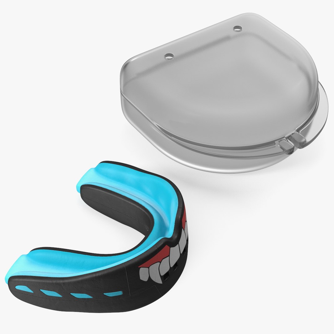 Double Mouthguard with Case 3D model preview