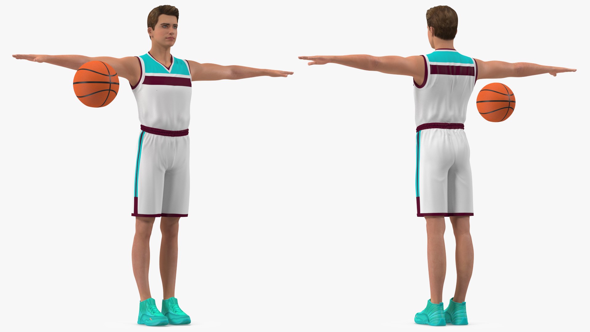 Teen Boy Basketball Neutral Pose 3D model preview