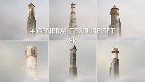3D medieval dragon towers general