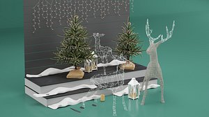 3D model Christmas Deers
