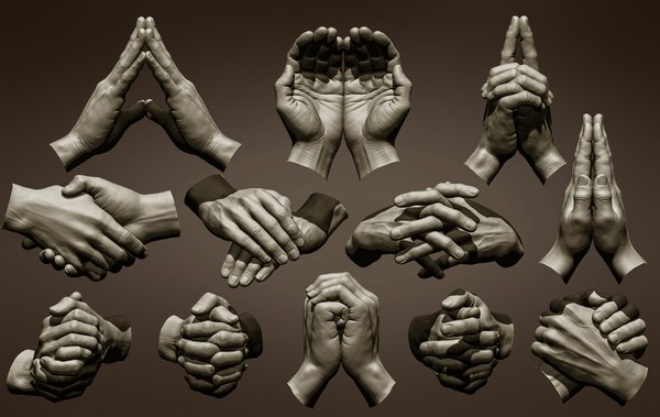 10 Male hand poses | 3D models download | Creality Cloud