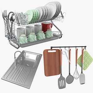 Kitchen Facet With Utensil Racks