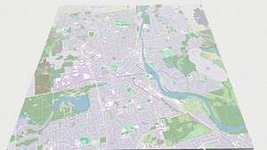 Cityscape Cambridge England 3D