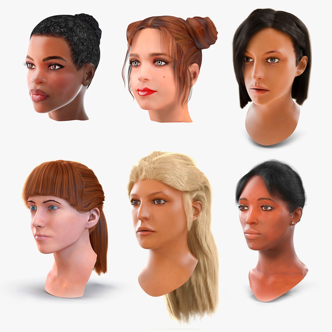 Female Heads Collection 3 3D model preview