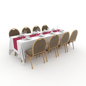 Banquet Table and Chair 89 3D