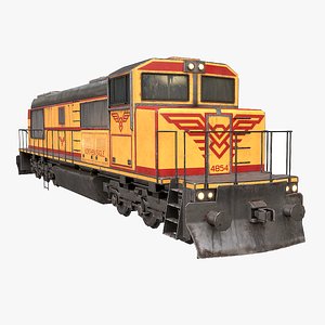 3D American Locomotive Low-poly 3D model
