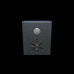 3D Steel Bank Safe 3D model model