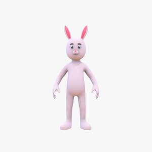 Cartoon Rabbit Bunny Rigged 3D model