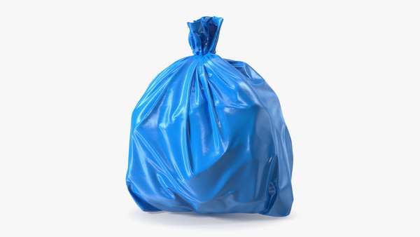 modèle 3D de Petit sac poubelle bleu fermé noué - TurboSquid 1839931