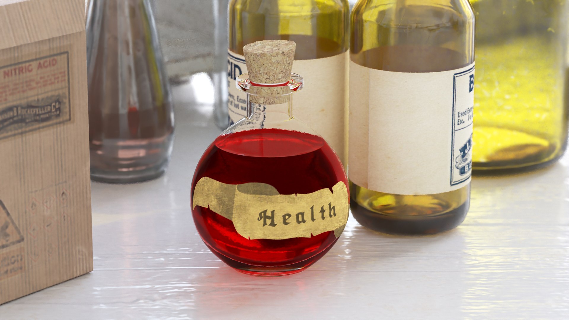 Potion for Health 3D https://p.turbosquid.com/ts-thumb/go/Mxu704/Bm/potionforhealthmb3dmodel002/jpg/1674154565/1920x1080/fit_q87/cfbcf50ca5678b242ffc10bf4fd2f855ab76f153/potionforhealthmb3dmodel002.jpg