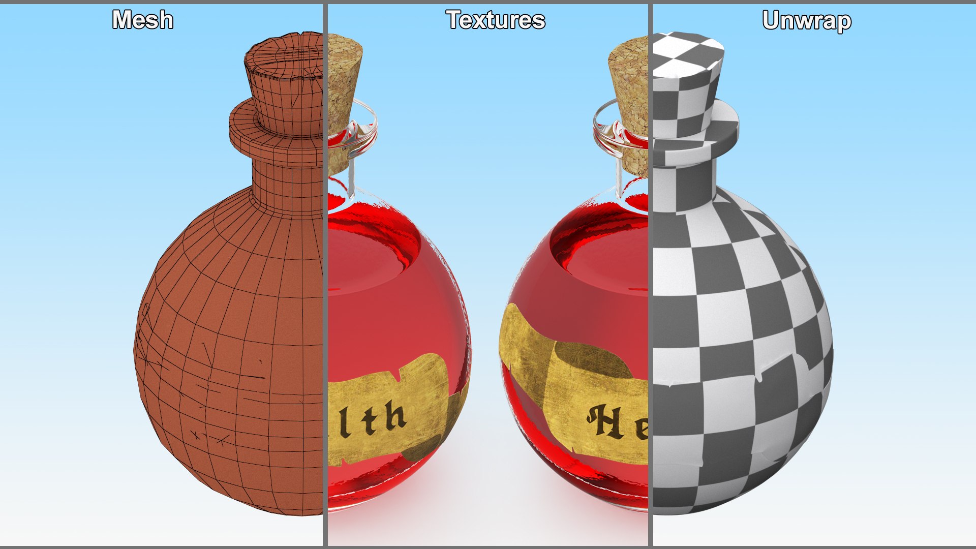Potion for Health 3D https://p.turbosquid.com/ts-thumb/go/Mxu704/Qs/potionforhealthmb3dmodel009/jpg/1674154591/1920x1080/fit_q87/437c92d9345d717601f3cdc5934bda421fb17729/potionforhealthmb3dmodel009.jpg