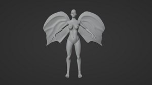 Base Women With Wings Low-poly 3D model