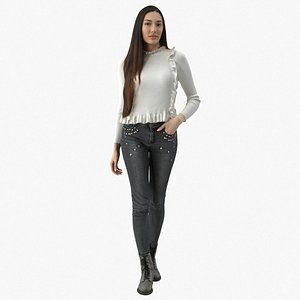 3D Elizabeth Casual Winter Walking Pose 02