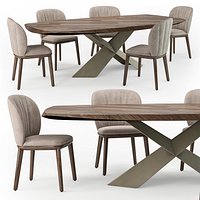 Cattelan Italia Tyron Wood Chrishell chair 3ds