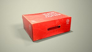 Red Shoe Cardboard Box 3D model