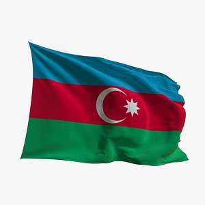 Realistic Animated Flag - Microtexture Rigged - Put your own texture - Def Azerbaijan model