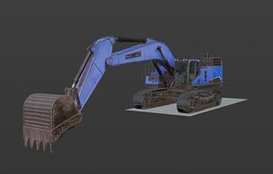 Industrial Photorealistic Excavator Gen-Set for Digital Twin 3D