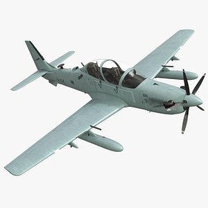 3D A-29 Super Tucano Attack Aircraft Rigged