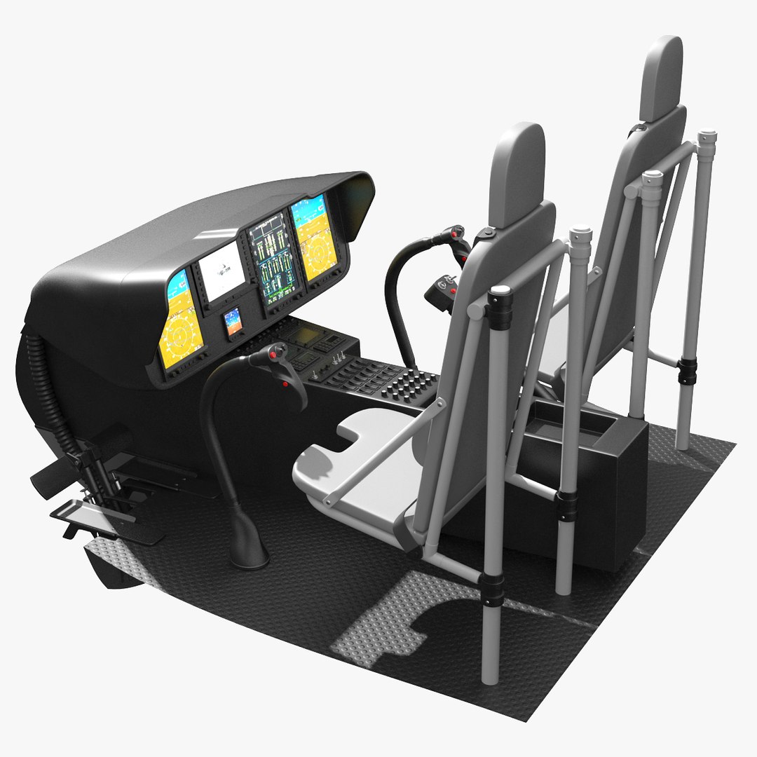 Helicopter Cockpit Controls 3D model preview