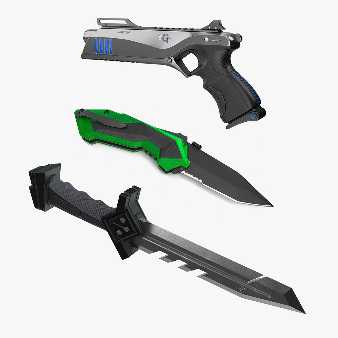 Futuristic Sci Fi Weapons Collection 3D model preview