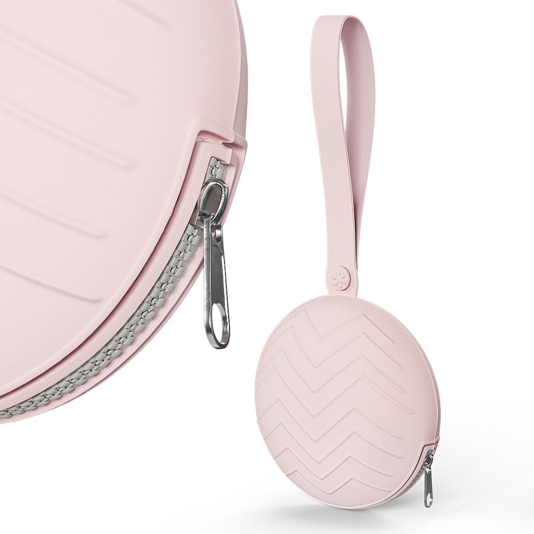 Silicone Pacifier Holder Case Pink Hanging 3D model preview