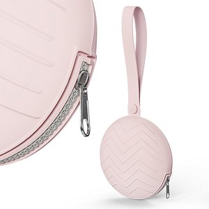 Silicone Pacifier Holder Case Pink Hanging 3D model