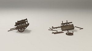 3D Wooden wagon model