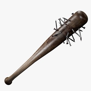 Game ready Nailed Baseball Bat 3D model