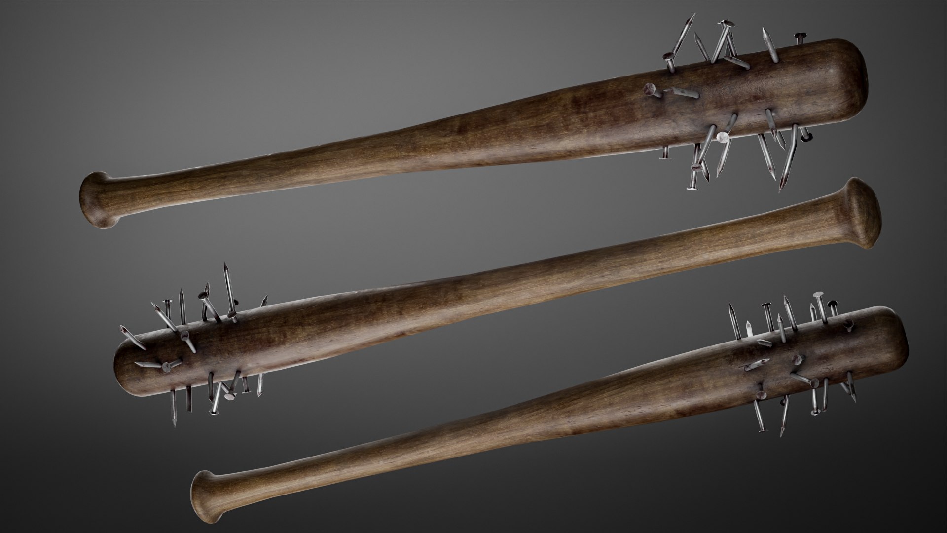 Game Ready Nailed Baseball Bat 3D Model TurboSquid 1963850