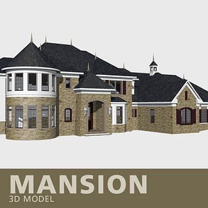 3D mansion stone entrance