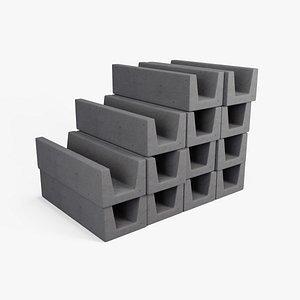 Stack of Concrete Trenches 3D model
