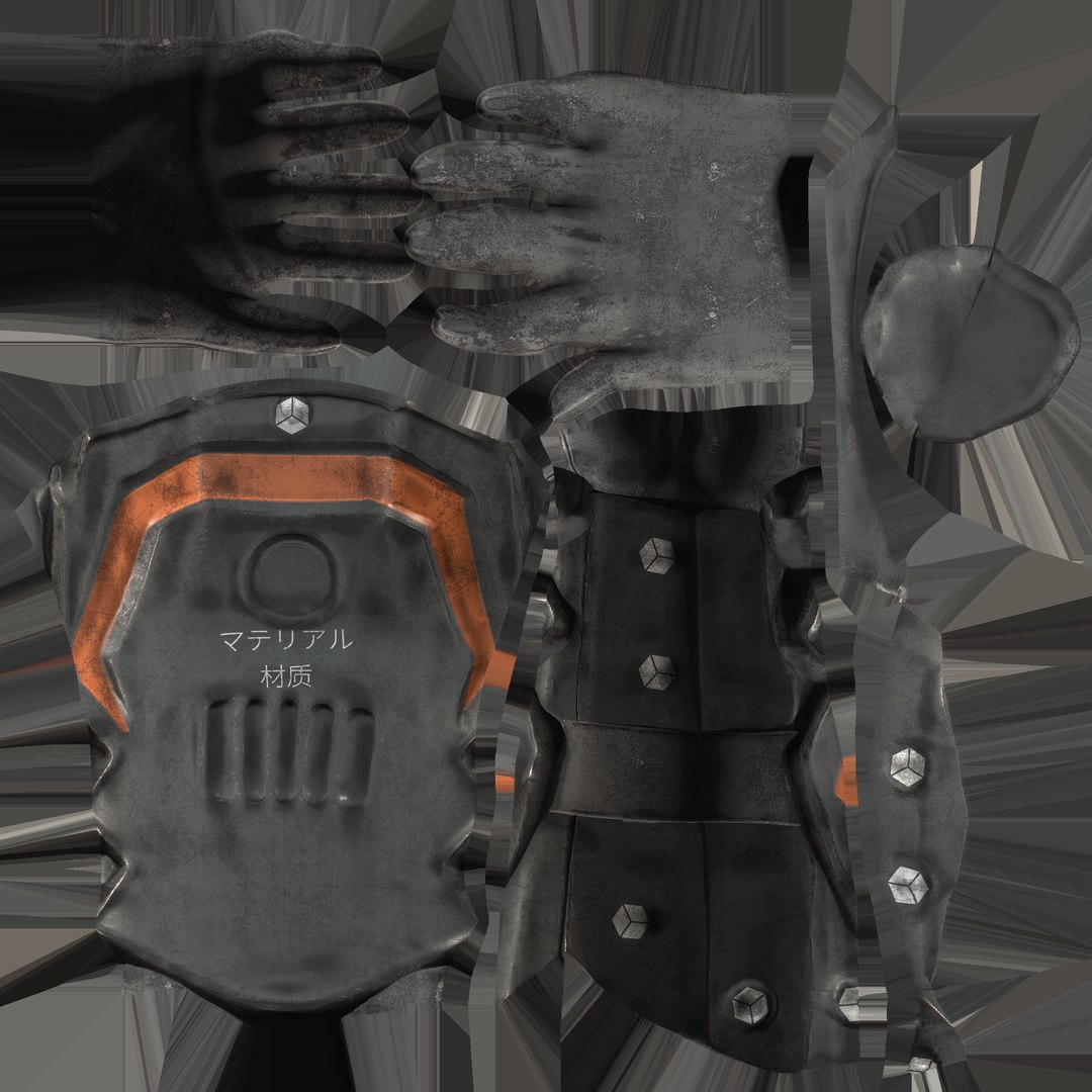 3D Cyberpunk Gloves - TurboSquid 1949289