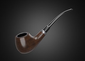 Vintage wooden tobacco pipe smoking
