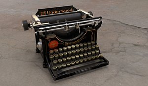 vintage typewriter underwood 3D model