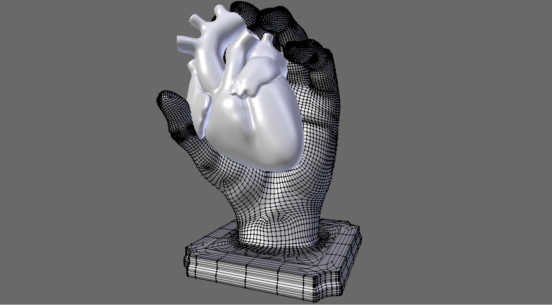 3D model hand heart statue TurboSquid 1700909