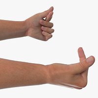 Male Hand Pair with Finger Heart Gesture
