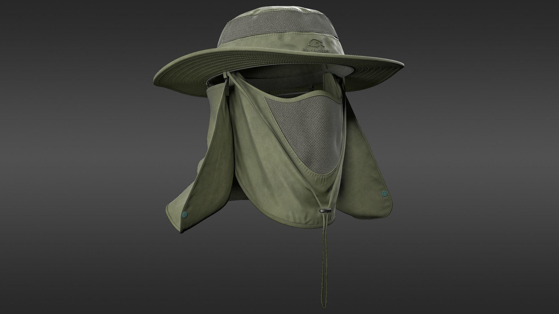 Military hats collection 4 3D model for uniforms and tactical equipment