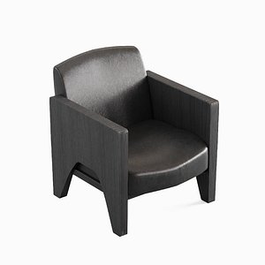 Modern Leather Armchair 01