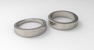 God Couple Ring Platinum model