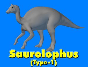 saurolophus dinosaur 3d model
