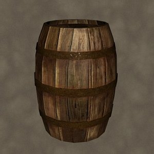 wooden barrel zipped 3d model