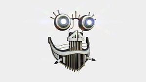 3D Steampunk Mask A07 White Skull - SciFi Character Design model