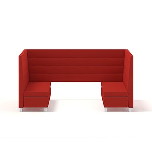 red restaurant sofas 3D
