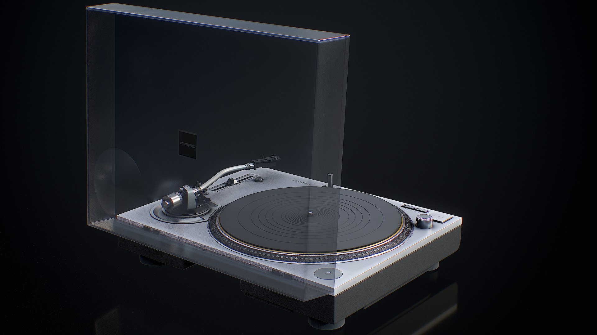 Direct Drive Turntable System Technics SL-1200G White PBR 3D Model ...